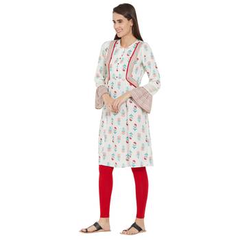 Off white printed viscose kurtas-and-kurtis 2
