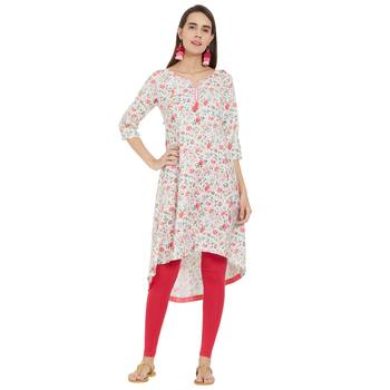 Green printed viscose kurtas-and-kurtis 1