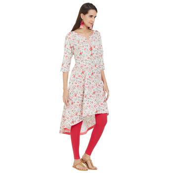 Green printed viscose kurtas-and-kurtis 2