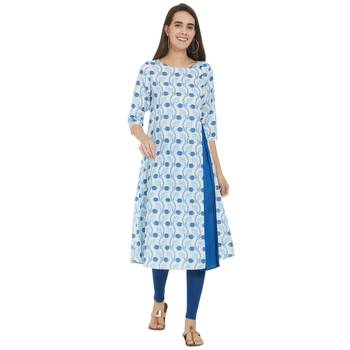Off white printed viscose kurtas-and-kurtis 1