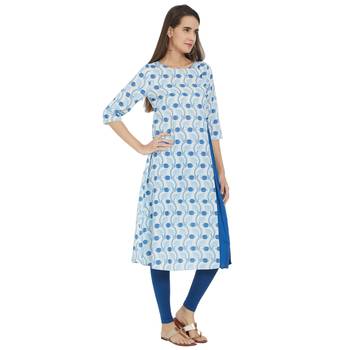 Off white printed viscose kurtas-and-kurtis 2
