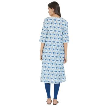 Off white printed viscose kurtas-and-kurtis 3