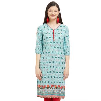 Multicolor printed polyester kurtas-and-kurtis 1
