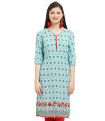 Multicolor printed polyester kurtas-and-kurtis