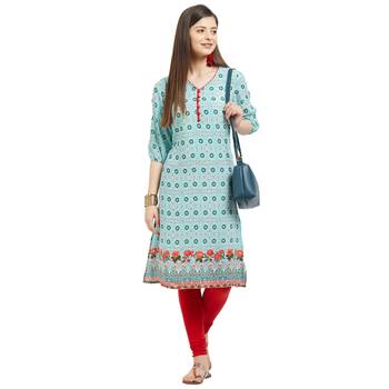Multicolor printed polyester kurtas-and-kurtis 5