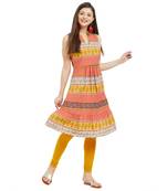 Multicolor printed polyester kurtas-and-kurtis