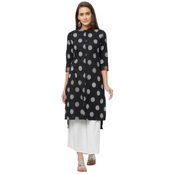 Black printed cotton kurtas-and-kurtis 1