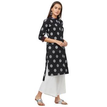 Black printed cotton kurtas-and-kurtis 2