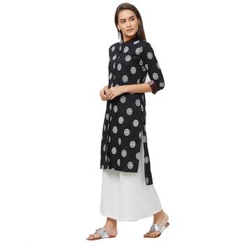 Black printed cotton kurtas-and-kurtis 3