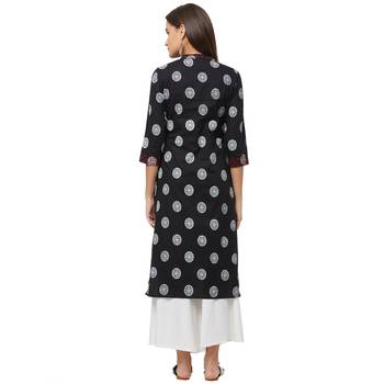 Black printed cotton kurtas-and-kurtis 4