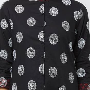 Black printed cotton kurtas-and-kurtis 5