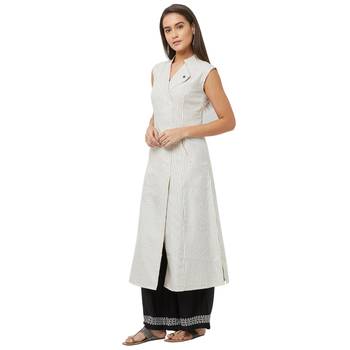 Grey printed cotton kurtas-and-kurtis 3