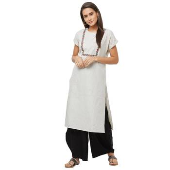 Grey printed cotton kurtas-and-kurtis 1