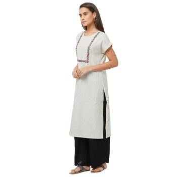 Grey printed cotton kurtas-and-kurtis 3
