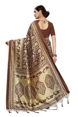 Pink Printed Art Silk Saree With Blouse 3