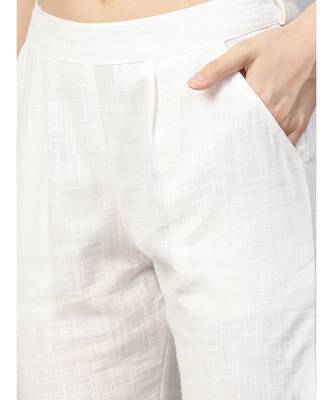 Women Sea Green & Off White Embroidered Straight Rayon Dobby Kurta With Pant 4