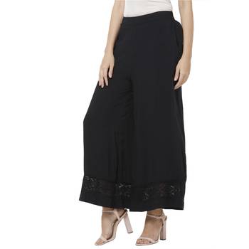 Black Palazzo With Lace Detaling 3