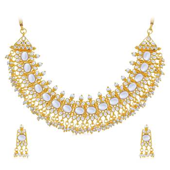 Gold pearl necklace-sets 3