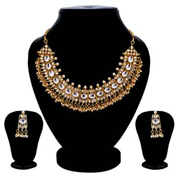 Gold pearl necklace-sets 4