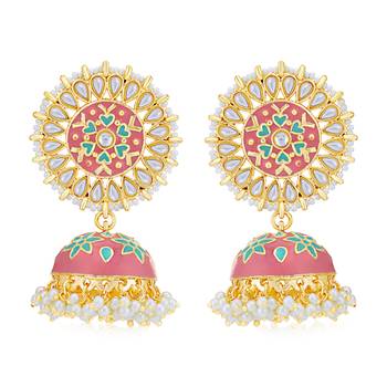 Pink pearl earrings 1
