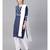 Women Navy Blue & White Ethnic Motifs Straight Cotton Kurta With Patiala Dupatta