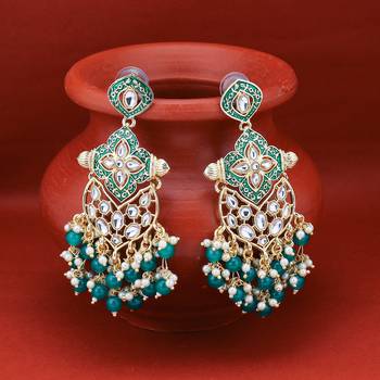 Green pearl earrings 1