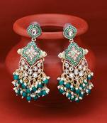 Green pearl earrings