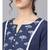 Women Navy Blue & White Ethnic Motifs Straight Cotton Kurta With Patiala Dupatta