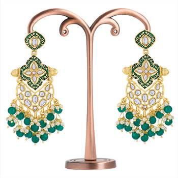Green pearl earrings 4