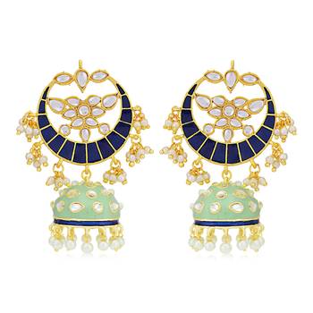 Blue pearl earrings 1