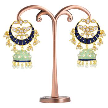 Blue pearl earrings 2