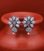 Silver diamond earrings