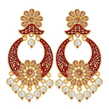 Red pearl earrings 1