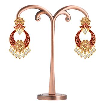 Red pearl earrings 2