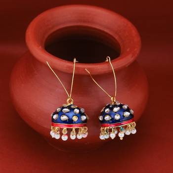 Blue pearl earrings 1
