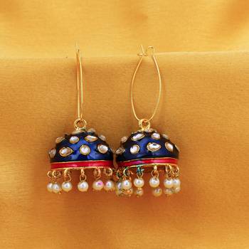 Blue pearl earrings 2