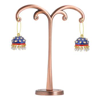Blue pearl earrings 4