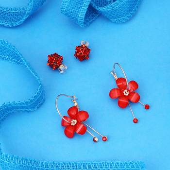 Red diamond combo-earrings 2