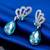 Blue pearl combo-earrings