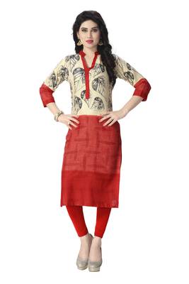 Red printed cotton cotton-kurtis 1