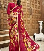 Multicolor printed georgette saree with blouse