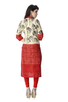 Red printed cotton cotton-kurtis 2