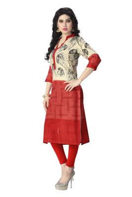 Red printed cotton cotton-kurtis 4