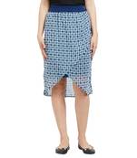 Navy Printed Short Skirt