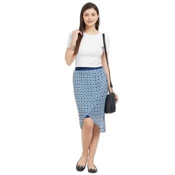 Navy Printed Short Skirt 5