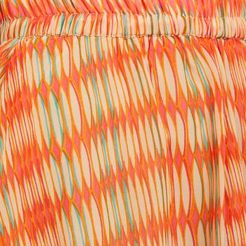 Orange Printed High Low Skirt 4