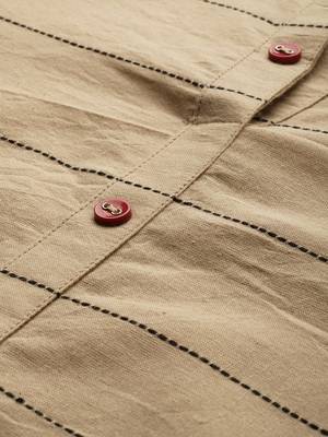Beige woven cotton ethnic-kurtis 2