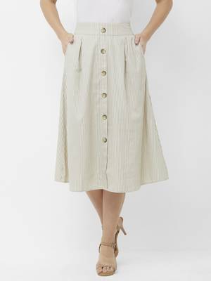 Beige Stripes Skirt 1