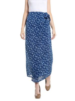 Blue Printed Long Skirt 1