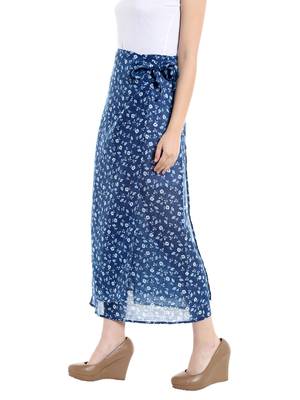 Blue Printed Long Skirt 3